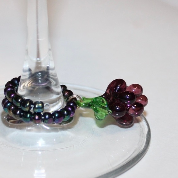 ๐3/20$5/25๐SET VINTAGE BLOWN GLASS FRUIT WINE GLASS CHARM - Picture 13 of 16